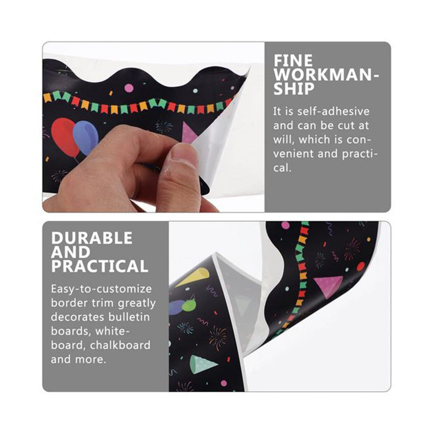 Balloon Chalkboard Border Trim Stickers - Back to School Season