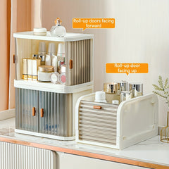 2pcs Foldable Plastic Storage Box Makeup Small Item Storage Box