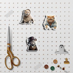 50pcs Gentleman Cat Waterproof Vinyl Sticker For Water Bottle Laptops Phones