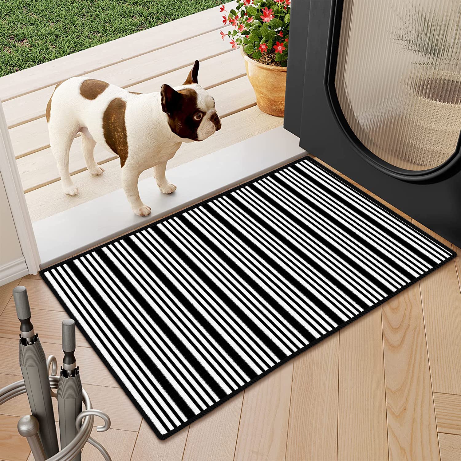 Retro Thick & Thin Line Floor Mat