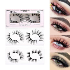 3D False Eyelashes Natural Thick Doll Style 2 Pairs