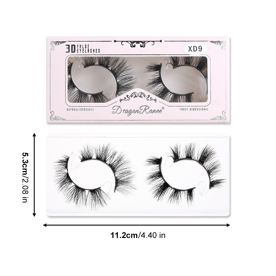 3D False Eyelashes Natural Thick Doll Style 2 Pairs