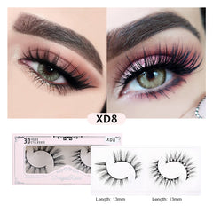 3D False Eyelashes Natural Thick Doll Style 2 Pairs