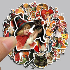 50pcs Retro Halloween Stickers DIY Crafts Scrapbooking Stickers