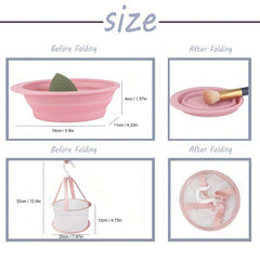 Makeup Brush Cleaning Mat & Drying Net Set