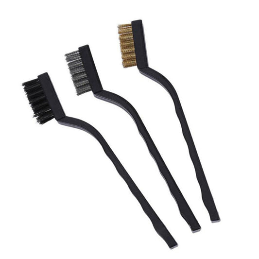 3pcs Mini Stainless Steel Rust Brush Brass Cleaning Polishing Detail Metal Brush