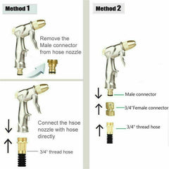 High Pressure Water Spray Gun Brass Nozzle Garden Hose Pipe Car Wash