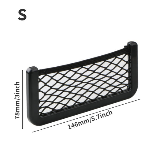 Car Storage Net Pocket Organizer Bag Universal Auto Paste Phone Holder