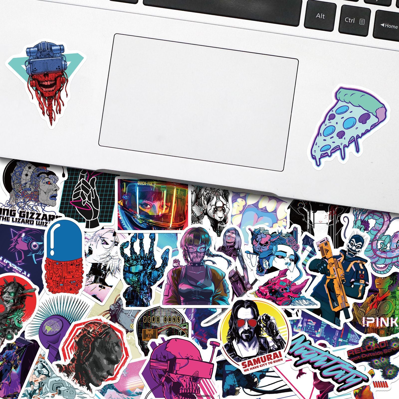 50pcs Cyber Punk Style Stickers for Laptops Mobile Phones Motorcycles Car Decora