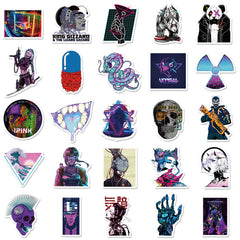 50pcs Cyber Punk Style Stickers for Laptops Mobile Phones Motorcycles Car Decora