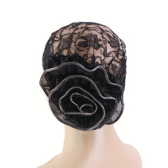 Vintage Floral Lace Turban Hat for Women's Elastic Head Wrap & Chemo Beanies