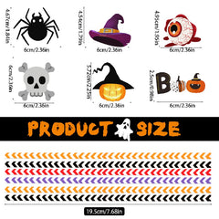 24pcs Halloween Style Decorative Straws with Spider Pumpkin Lantern