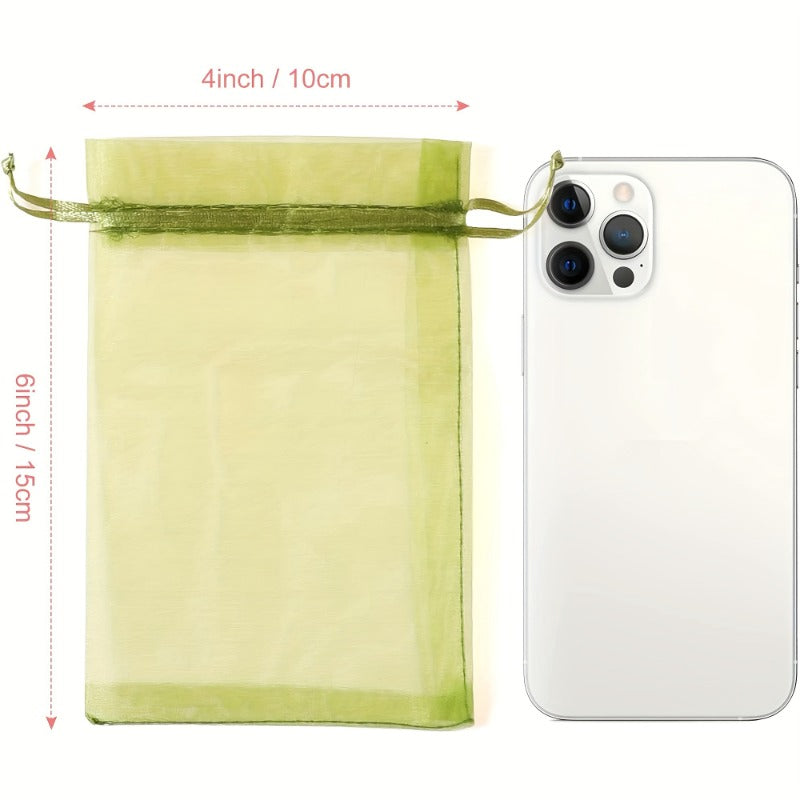 10 16x15 24 Cm Organza Gift Bags Drawstring Party Favor Candy Packaging Bag