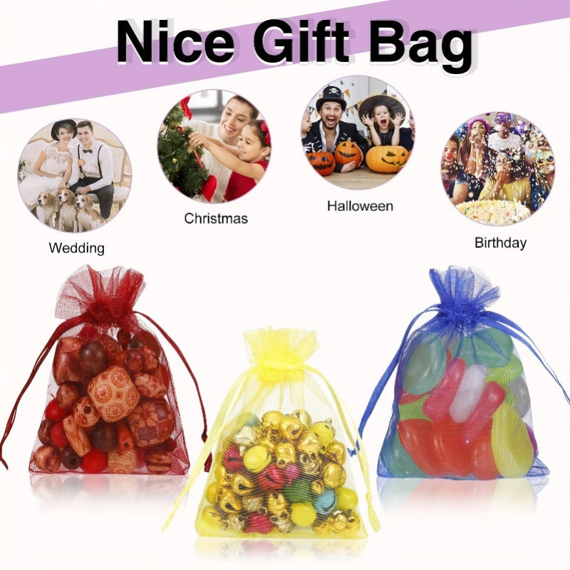 10 16x15 24 Cm Organza Gift Bags Drawstring Party Favor Candy Packaging Bag