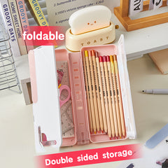 Double sided Folding Pen Box Reading Holder Pen Box Adjustable Reading Shelf