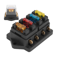4 Way Car Fuse Block Waterproof Holder with 4 Blades