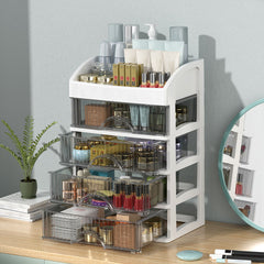 Makeup Desk Organizer With Drawers Perfume Storage Rack