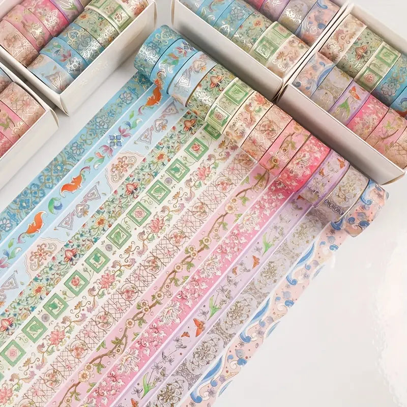 12 Rolls Floral Washi Tape Set for DIY Crafts & Gift Wrapping