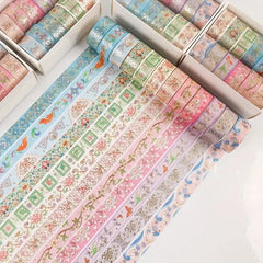 12 Rolls Floral Washi Tape Set for DIY Crafts & Gift Wrapping