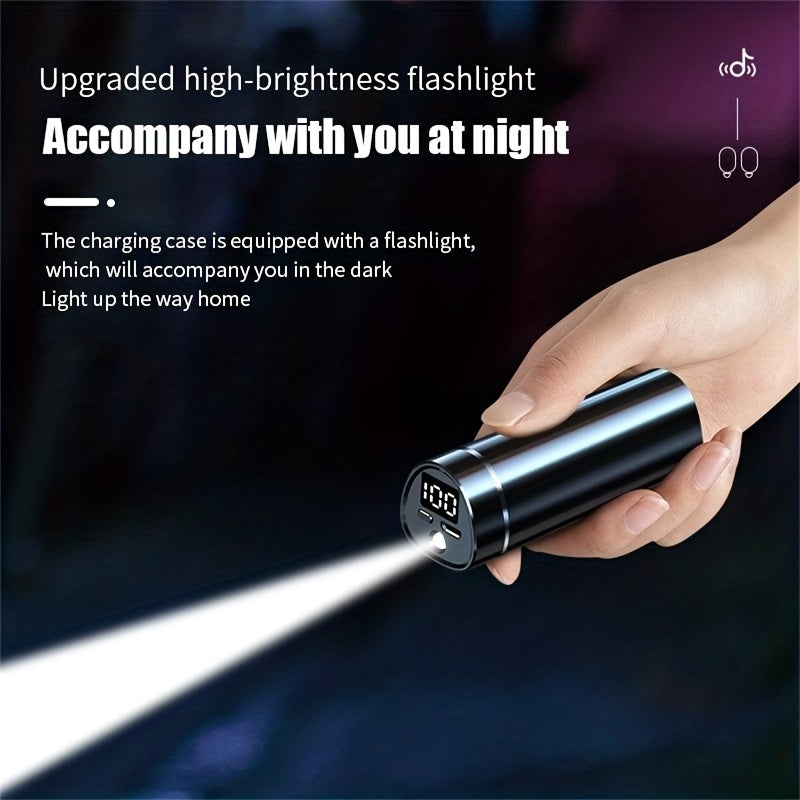 Portable Wireless Headset with Smart Display & Flashlight