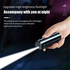 Portable Wireless Headset with Smart Display & Flashlight