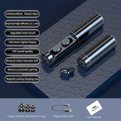 Portable Wireless Headset with Smart Display & Flashlight