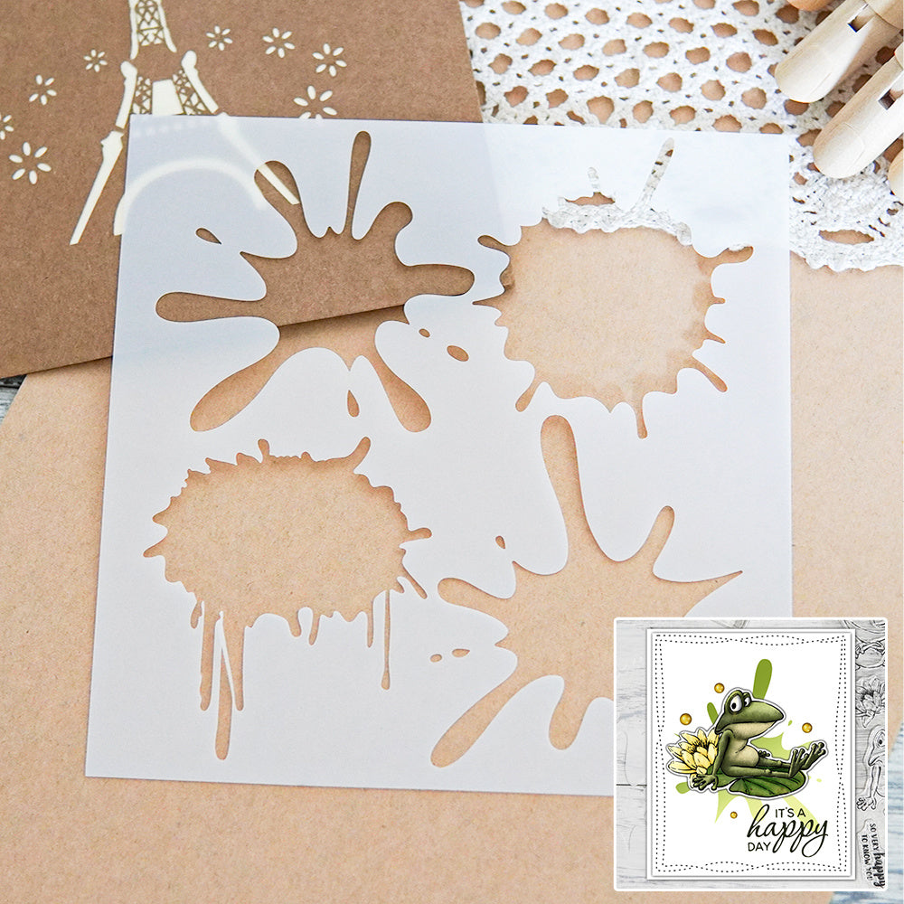 Grinding splashing Shaped Background Frame Decoration Stencil