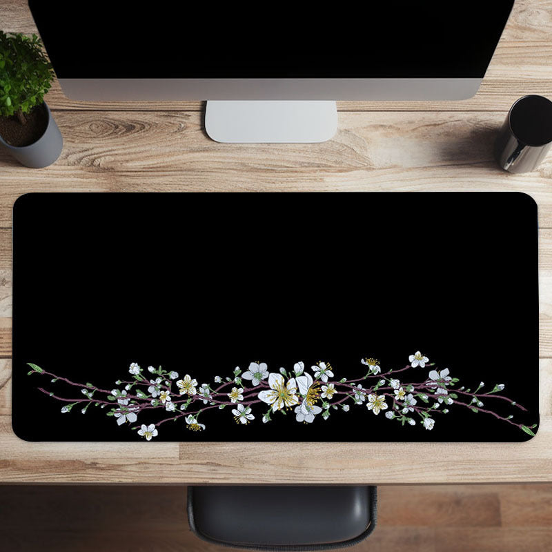 Minimalist Floral Vines Large Mousepad Keyboard Desk Mat