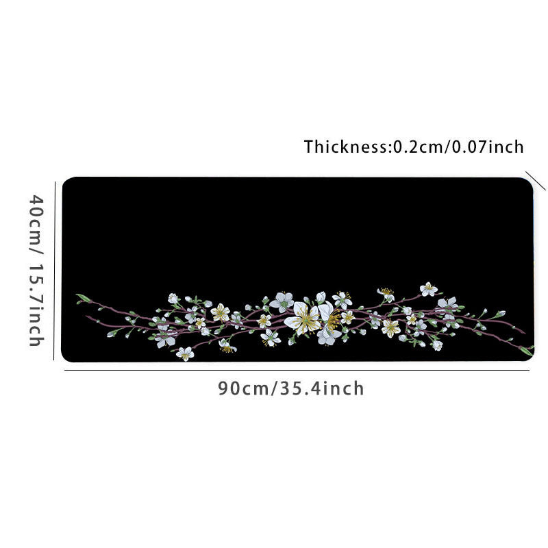 Minimalist Floral Vines Large Mousepad Keyboard Desk Mat