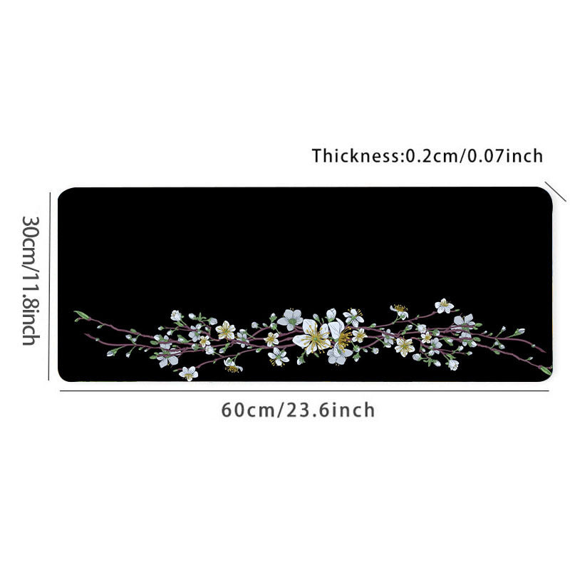 Minimalist Floral Vines Large Mousepad Keyboard Desk Mat