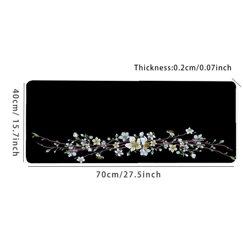 Minimalist Floral Vines Large Mousepad Keyboard Desk Mat