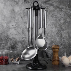 5pcs Stainless Steel Kitchen Utensil Set Spatula Spoon Frying Shovel Colander