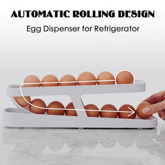 1pc Double Layer Rolling Egg Dispenser Refrigerator Storage Box