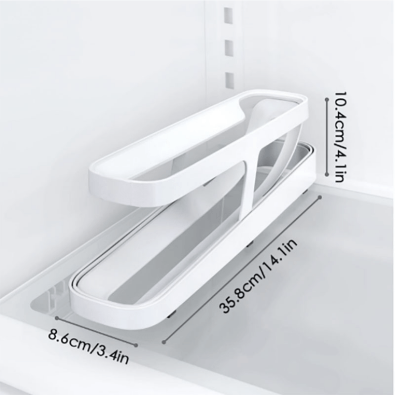 1pc Double Layer Rolling Egg Dispenser Refrigerator Storage Box