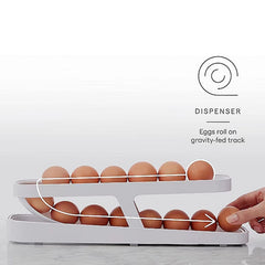 1pc Double Layer Rolling Egg Dispenser Refrigerator Storage Box