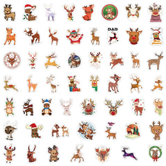 100pcs Christmas Reindeer Waterproof Stickers for Motorcycle Laptop Helmet
