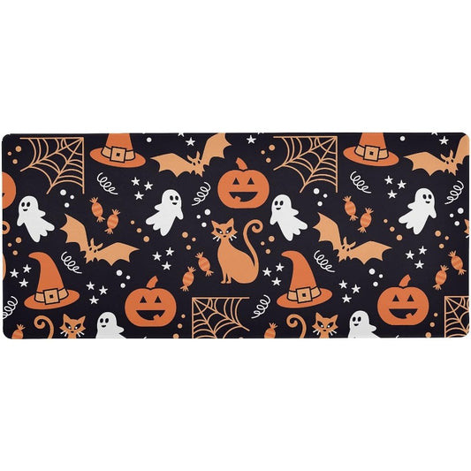 Halloween Orange Cats Pumpkin Bats Ghosts Large Mouse Pad