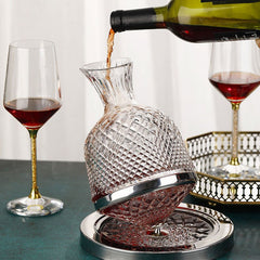 Glass Wine Decanter Tumbler Dispenser Crystal Glass Wine Aerator Mirror Jug
