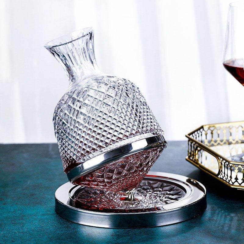 Glass Wine Decanter Tumbler Dispenser Crystal Glass Wine Aerator Mirror Jug