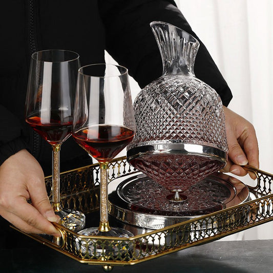 Glass Wine Decanter Tumbler Dispenser Crystal Glass Wine Aerator Mirror Jug