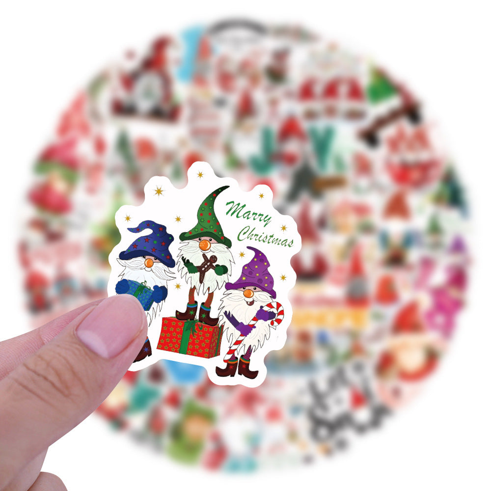 60pcs Christmas Gnome Love Doodle Stickers for Water Bottles