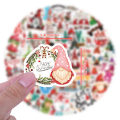 60pcs Christmas Gnome Love Doodle Stickers for Water Bottles