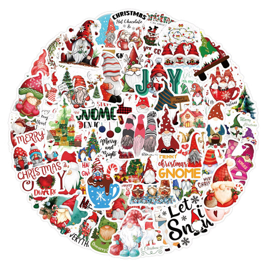 60pcs Christmas Gnome Love Doodle Stickers for Water Bottles