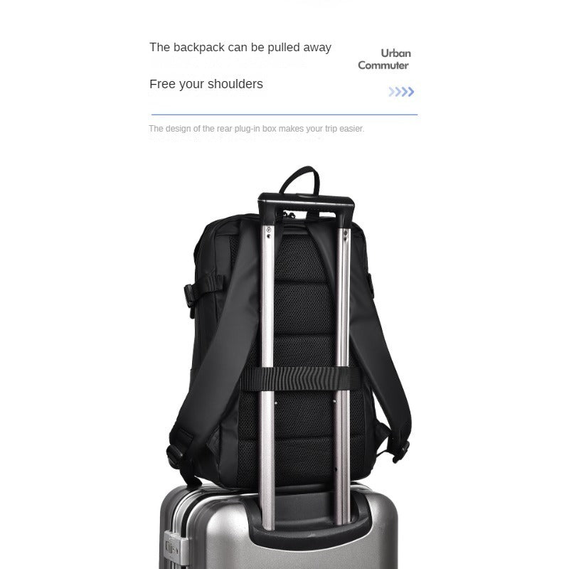 Leather Film Computer Bag - Large Capacity Notebook Backpack
