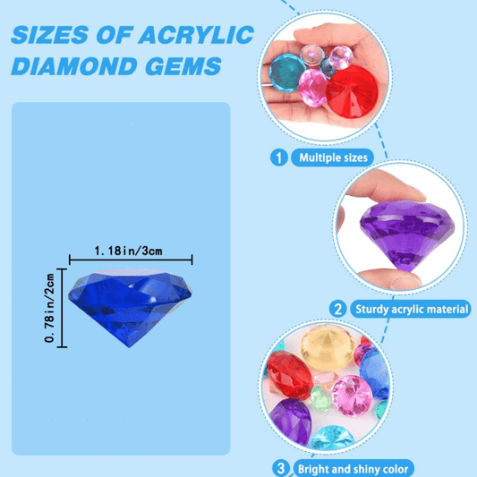 Acrylic Large Diamond Pool Gemstone Kids Swimming Toy DIY Gemstone