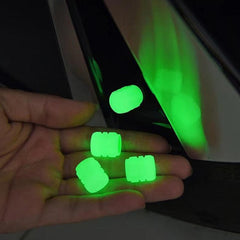 8pcs Luminous Tire Valve Caps Wheel Hub Glow In Dark Valve Cover Car Accessories