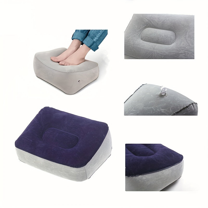 Inflatable Foot Rest Pillow For Travel Office Home Soft PVC Cushion