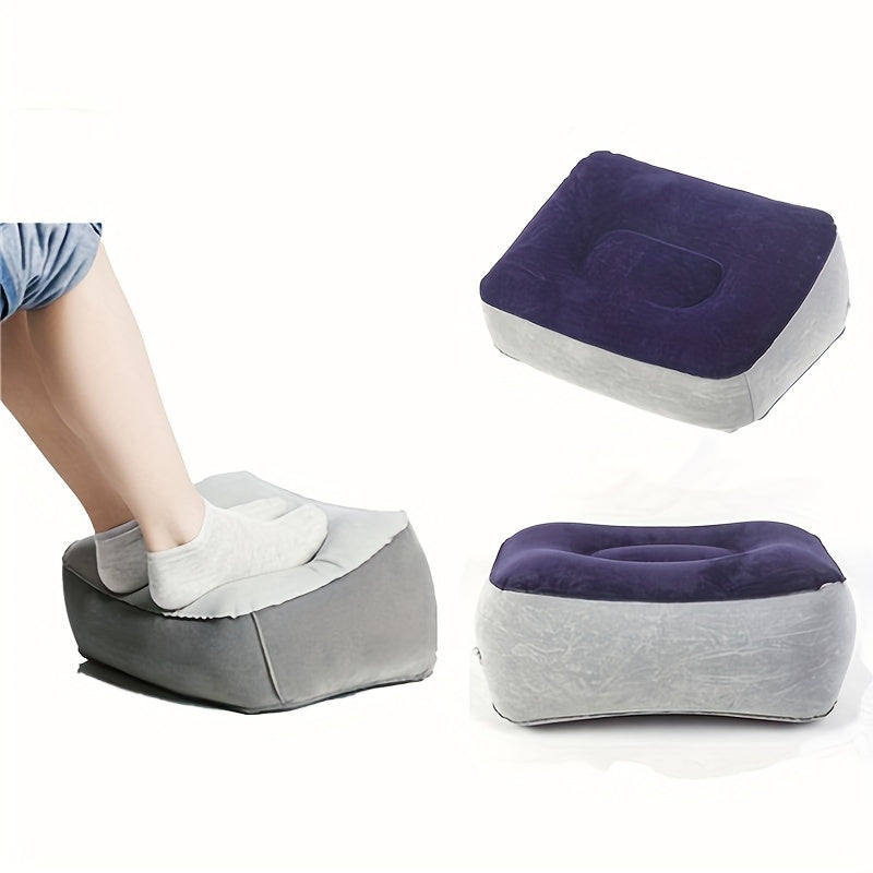 Inflatable Foot Rest Pillow For Travel Office Home Soft PVC Cushion
