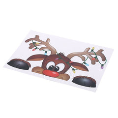 Santa Claus Elk Shop Hotel Christmas Window Glass Sticker Navidad