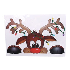 Santa Claus Elk Shop Hotel Christmas Window Glass Sticker Navidad